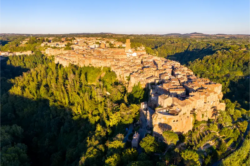 Aerial view of Pitigliano in southern Tuscany
