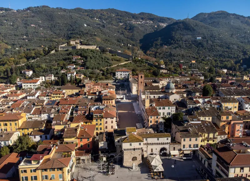 Aerial View Pietrasanta Historic Center Tuscany