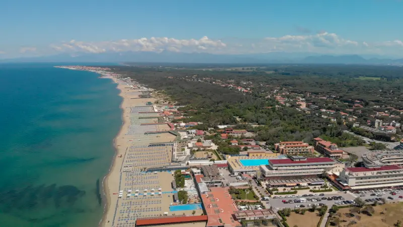 Aerial View Tirrenia Beach Near Pisa Tuscany