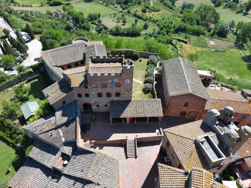 Certaldo Medieval Castle Aerial View Tuscany