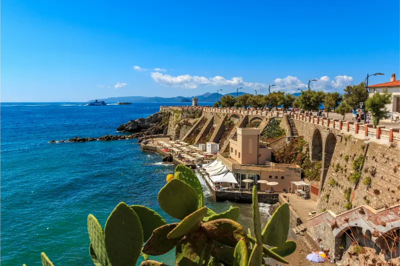 Giovanni Bovio Terrace And Rocchetta Lighthouse Piombino
