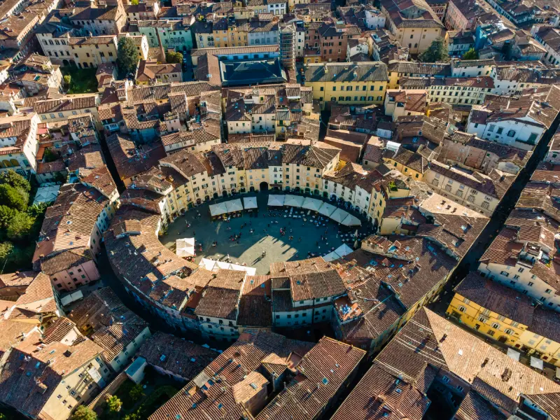 Piazza Dell Anfiteatro Lucca Aerial View Tuscany