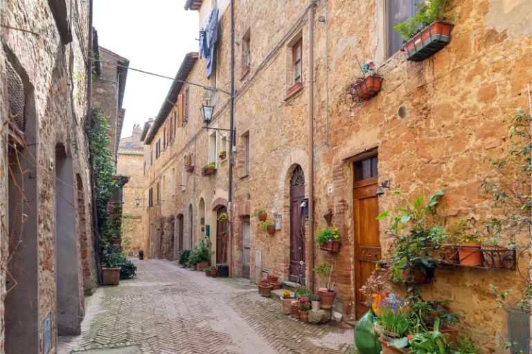 Pienza Narrow Street In Spring Tuscany