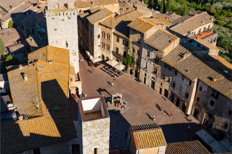 San Gimignano Main Square From Tower Tuscany