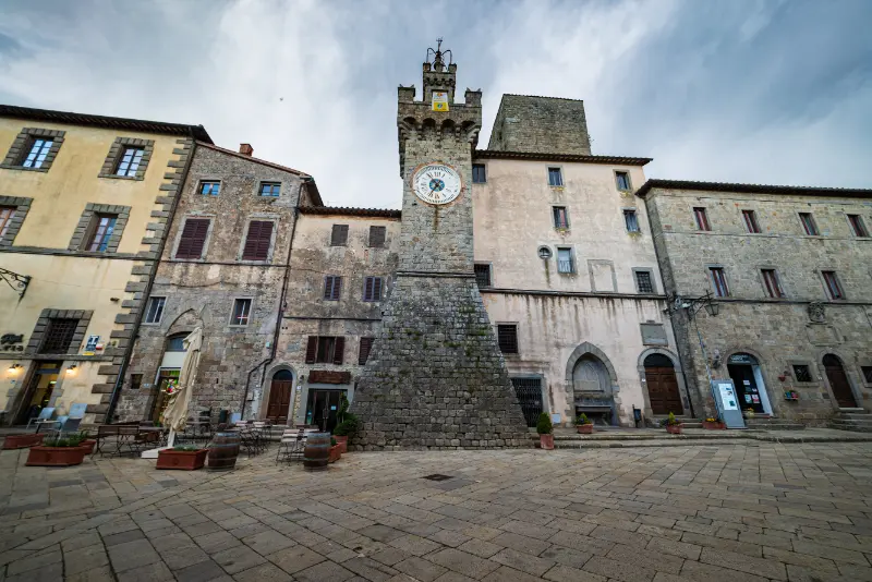 Santa Fiora Clock Tower Square Tuscany